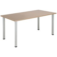 Jemini Rectangular Meeting Table, 1200x800x730mm, Grey Oak