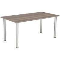 Jemini Rectangular Meeting Table, 1600x800x730mm, Grey Oak