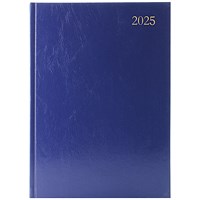 Q-Connect A4 Desk Diary, Week To View, Blue, 2025