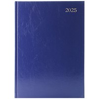 Q-Connect A5 Appointment Desk Diary, Day Per Page, Blue, 2025