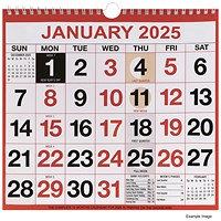 Wirebound Month To View 2025 Calendar, 249x231mm
