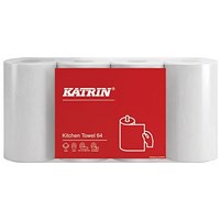 Katrin Kitchen Towel Paper Roll, 2-Ply, 32 Rolls of 64 Sheets