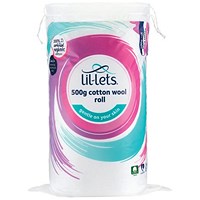 Lil-Lets Cotton Wool Roll, 500g, Pack of 12