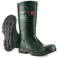 Dunlop Purofort Terrapro Full Safety Wellington Boots, Green, 4