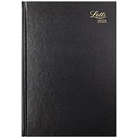 Letts A5 Business Diary, Week To View, Black, 2025