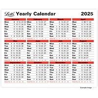 Letts 2025 Yearly Calendar, 260x210mm