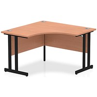 Impulse 1200mm Corner Desk, Black Cantilever Leg, Beech