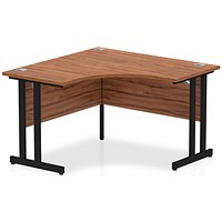 Impulse 1200mm Corner Desk, Black Cantilever Leg, Walnut