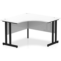 Impulse 1200mm Corner Desk, Black Cantilever Leg, White