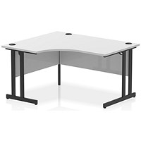 Impulse 1400mm Corner Desk, Left Hand, Black Cantilever Leg, White