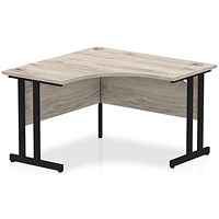 Impulse 1200mm Corner Desk, Black Cantilever Leg, Grey Oak