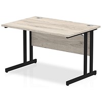 Impulse 1200mm Rectangular Desk, Black Cantilever Leg, Grey Oak