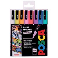 Posca PC-3M Fine Paint Markers, Pastel Assorted, Pack of 8