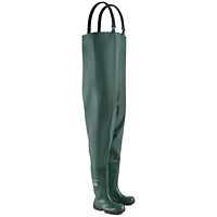 Dunlop Work-It Full Safety Chest Waders, Green, 6