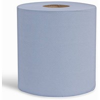 Esfina 2-Ply Embossed Centrefeed Roll, 150m, Blue, Pack of 6