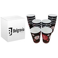 Belgravia Triple Walled Red Tea & Coffee Ripple Cups, 341ml, Pack of 25