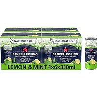 San Pellegrino Sparkling Lemon & Mint, 24x330ml Cans