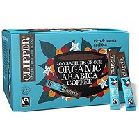 Clipper Fairtrade Organic Instant Freeze Dried Individual Coffee Sticks, Pack of 200