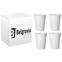 Plastic Water Cups, 199ml, White, Pack of 100