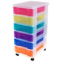 Really Useful Storage Tower, 6 x 7 Litre Drawers, Multicoloured