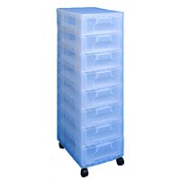 Really Useful Storage Tower, 8 x 7 Litre Drawers, Clear