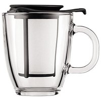 Bodum Yo-Yo Black Mug & Tea Strainer, 350ml, Black