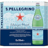 San Pellegrino Sparkling Water, Glass Bottles, 750ml, Pack of 12