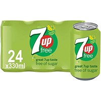 7Up Free Lemon and Lime, 24x330ml Cans