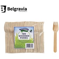 Belgravia CaterPack Wooden Forks, Pack of 100