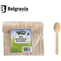 Belgravia CaterPack Wooden Spoons, Pack of 100