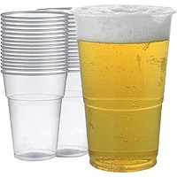 Plastic Pint Glasses, Pack of 50