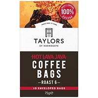 Taylors of Harrogate Hot Lava Java Coffee Bags, Pack of 10