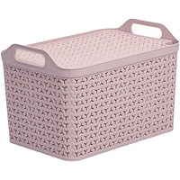 Strata Medium Handy Basket With Lid, 14 Litres, Pink