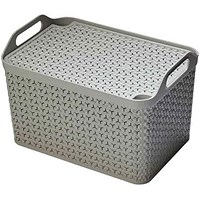 Strata Large Handy Basket With Lid, 21 Litres, Cool Grey