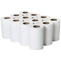 Janit-X 1 Ply Mini Centrefeed Rolls, 120m, White, Pack of 12