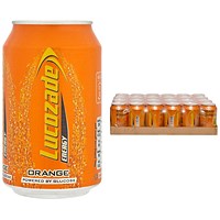 Lucozade Energy Sparkling Orange Drink, 24 x 330ml Cans