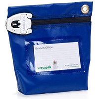 Versapak Small Secure Cash Bag, 152x178x50mm, Blue