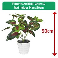 Fixtures Artificial Green & Red Indoor Plant, 50cm