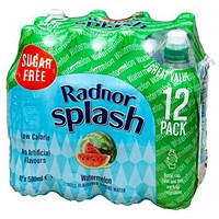 Radnor Splash Sugar Free Watermelon Flavoured Water, Sports Cap Plastic Bottles, 500ml, Pack of 12