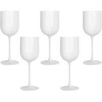 Belgravia Plastic Wine/Champagne Glasses, White, Pack of 6