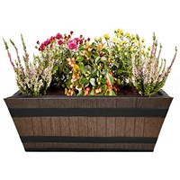 Fixtures Barrel Design Light Brown Trough, 50.8cm x 25.4cm x 19cm