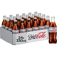 Diet Coke, 24x330ml Glass Bottles