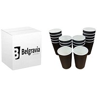 Belgravia Triple Walled Ripple Paper Cups, 8oz, Black, Pack of 25