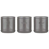 Accents Tea/Coffee/Sugar Canisters Set, Charcoal