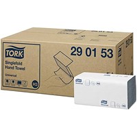 Tork H3 Universal 2 Ply Singlefold Hand Towels, White, Pack of 4500