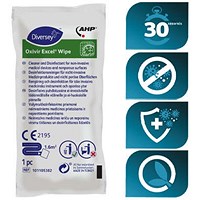 Diversey Oxivir Excel Individually Wrapped Disindectant Wipes, Pack of 1000