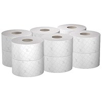 Scott Essential Jumbo Toilet Tissue, 2-Ply, 200 Metres, White, Pack of 12