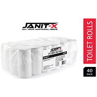 Janit-X Toilet Rolls, 2-Ply, 320 Sheets, Pack of 40