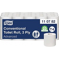 Tork T4 Extra Soft Premium Toilet Roll, 3-Ply, 250 Sheets, Pack of 30