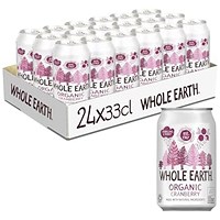 Whole Earth Organic Sparkling Cranberry, 24x330ml Cans